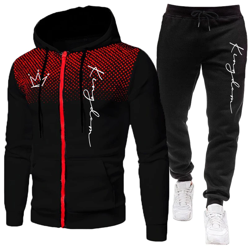 Winter Clothing Outdoor - King Men's Jacket Tracksuit Casual Dot