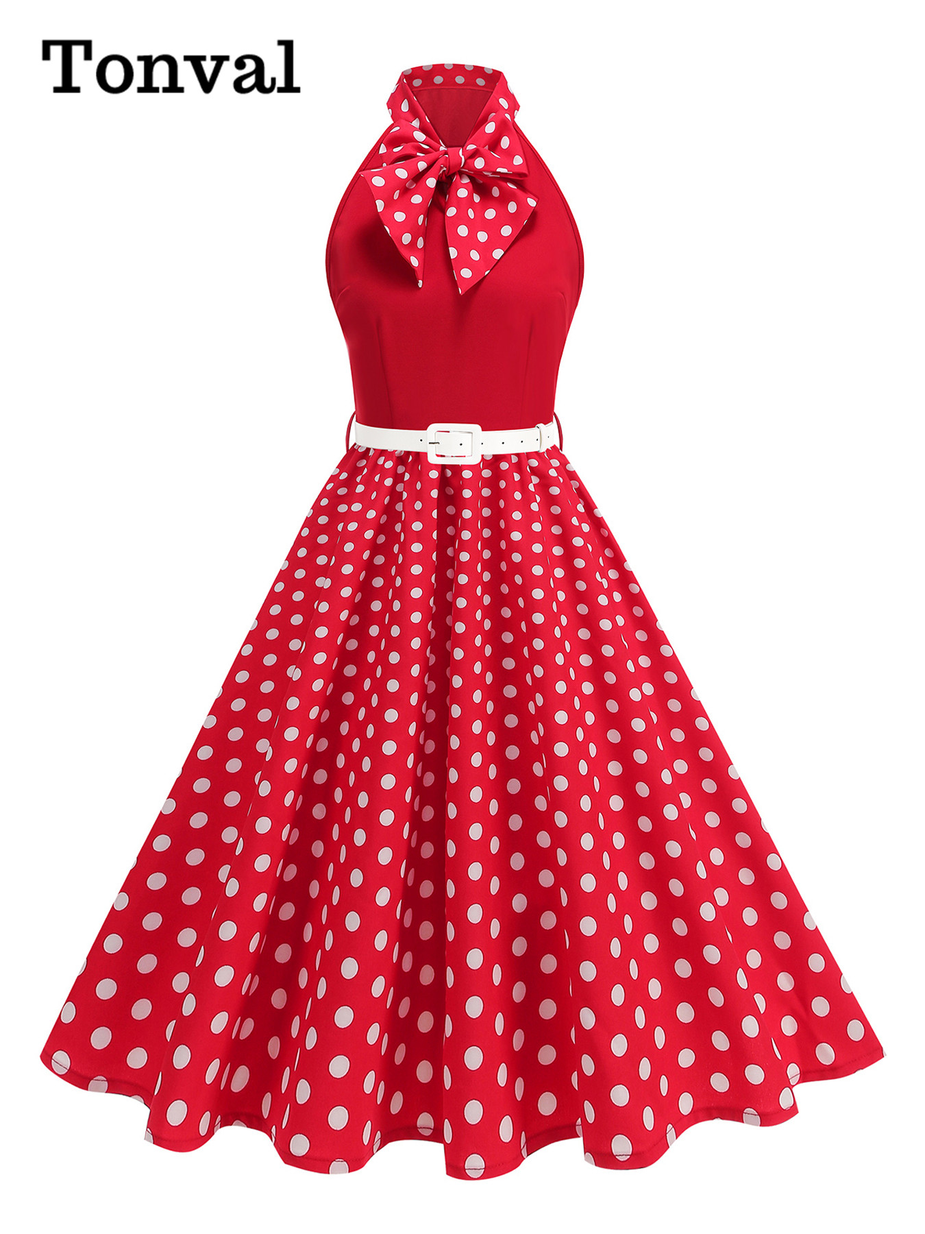 Winter Clothing Storage - Tonval Bow Neck Halter Neck Polka