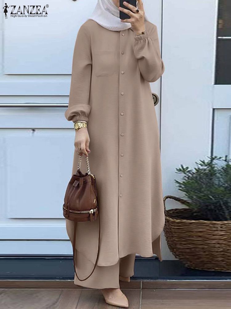 Winter Clothing Dubai - ZANZEA Fashion 2pcs Women Muslim Sets