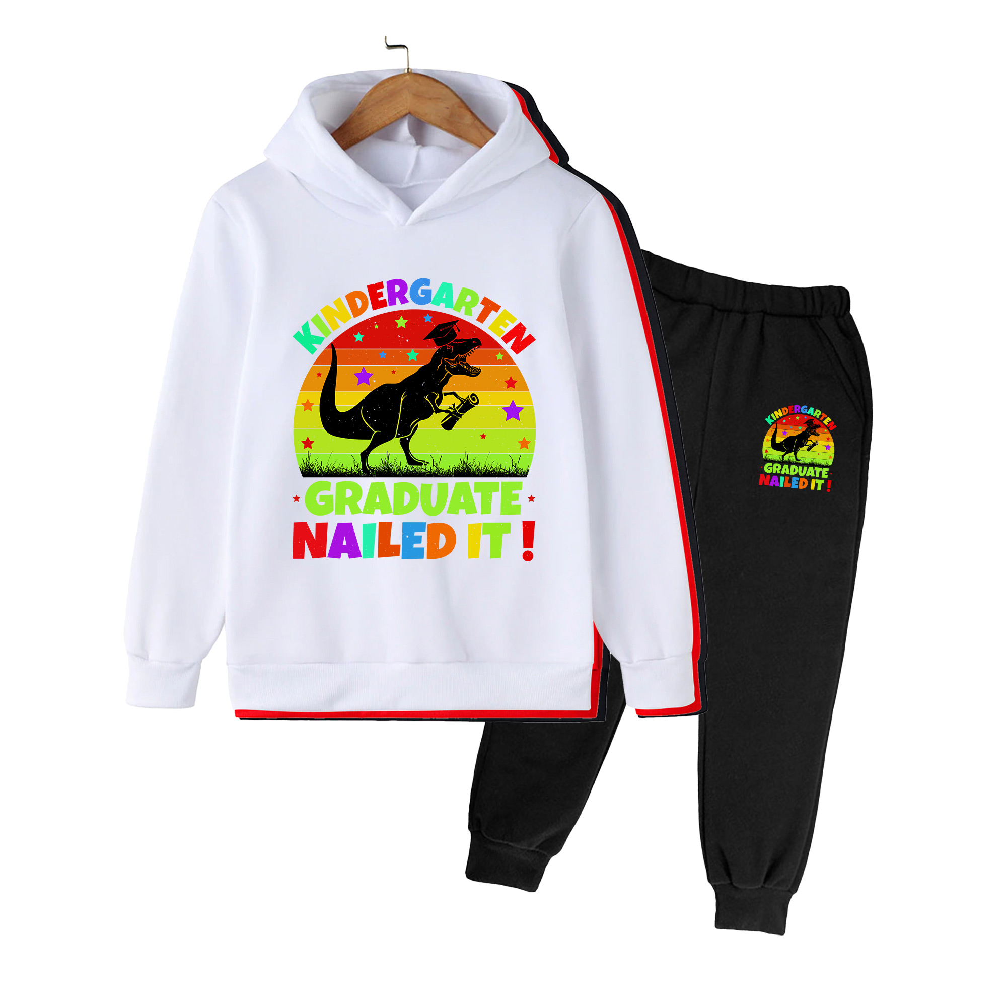 Winter Clothing Kindergarten - Kindergarten Graduation Dinosaur Print Hoodie &