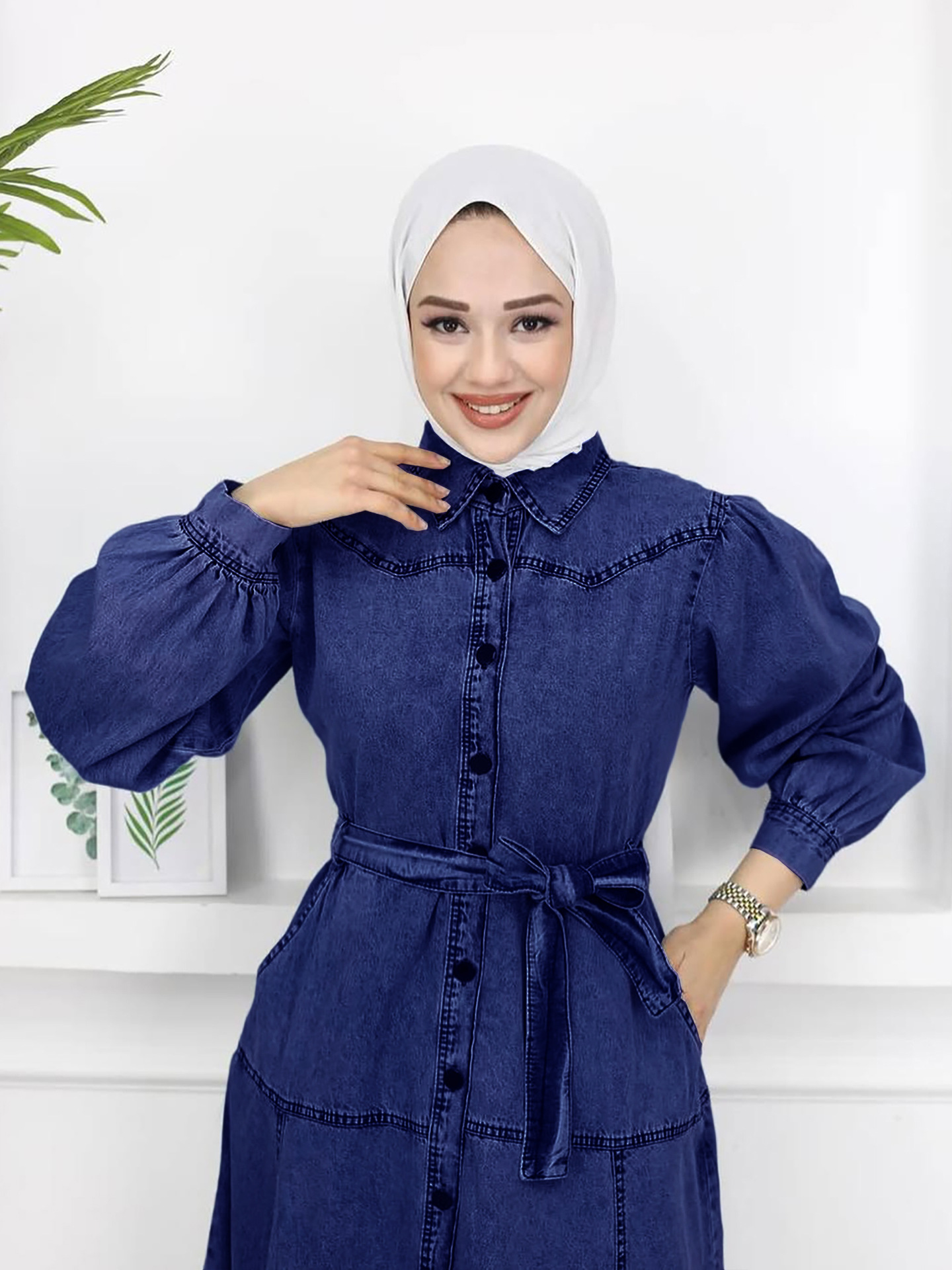 Winter Clothing Dubai - 2025 Autumn Winter New Denim Maxi