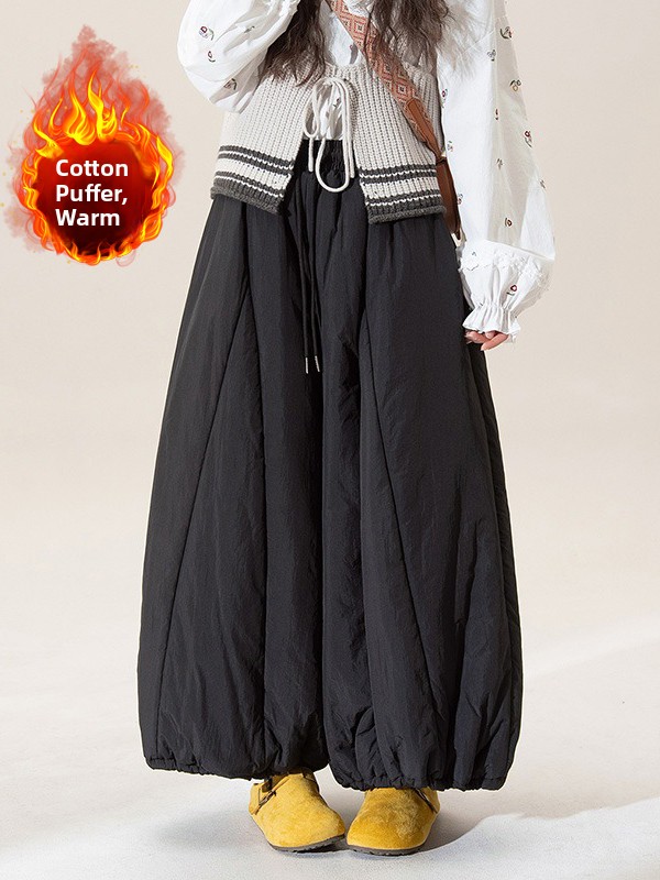 Winter Thickened Wide Leg Lant - Warm Winter Clothing review and price
