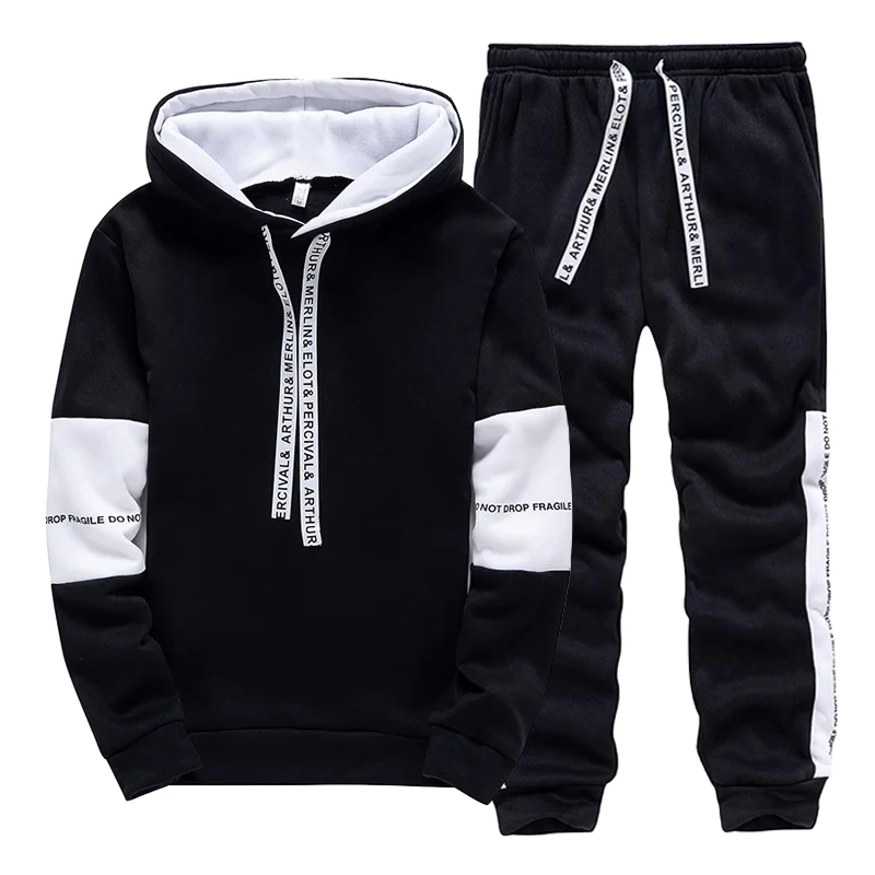 Black White Men's Tracksuit Fa - Winter Clothing Outdoor review and price
