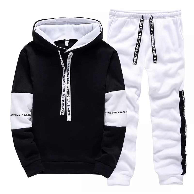 Black White Men's Tracksuit Fa - Winter Clothing Outdoor review and price
