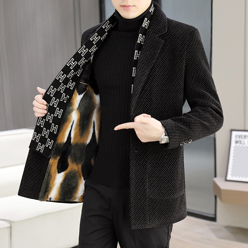 Mens Woolen Scarf collar Jacke - Jack Winter Clothing review and price