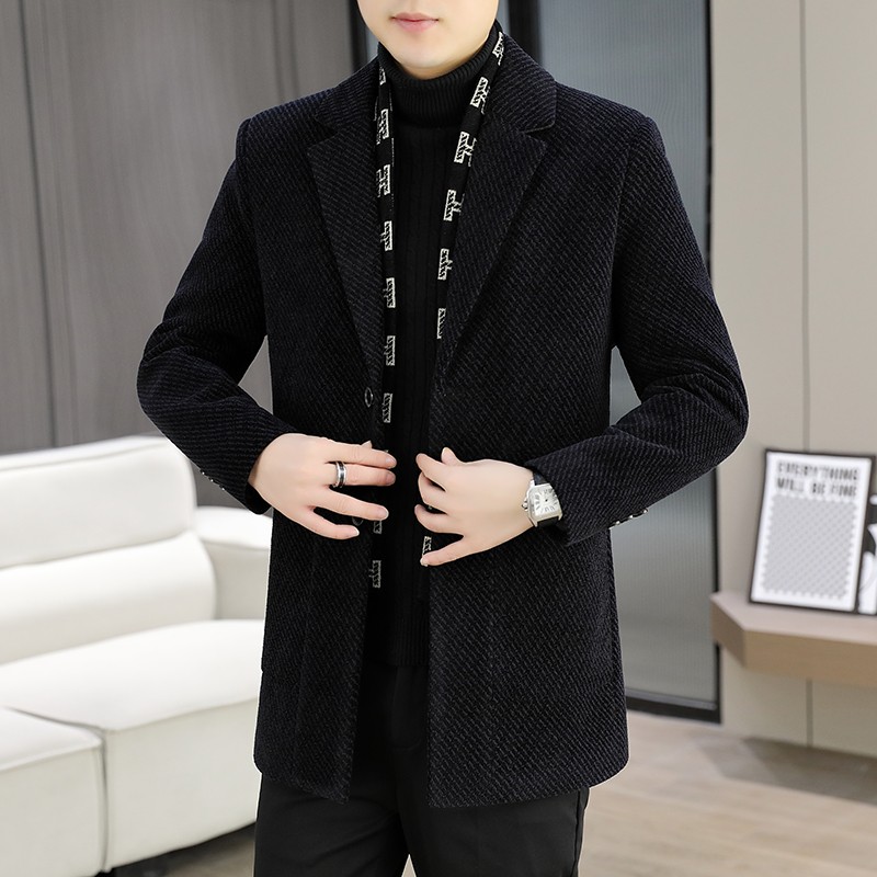 Mens Woolen Scarf collar Jacke - Jack Winter Clothing review and price