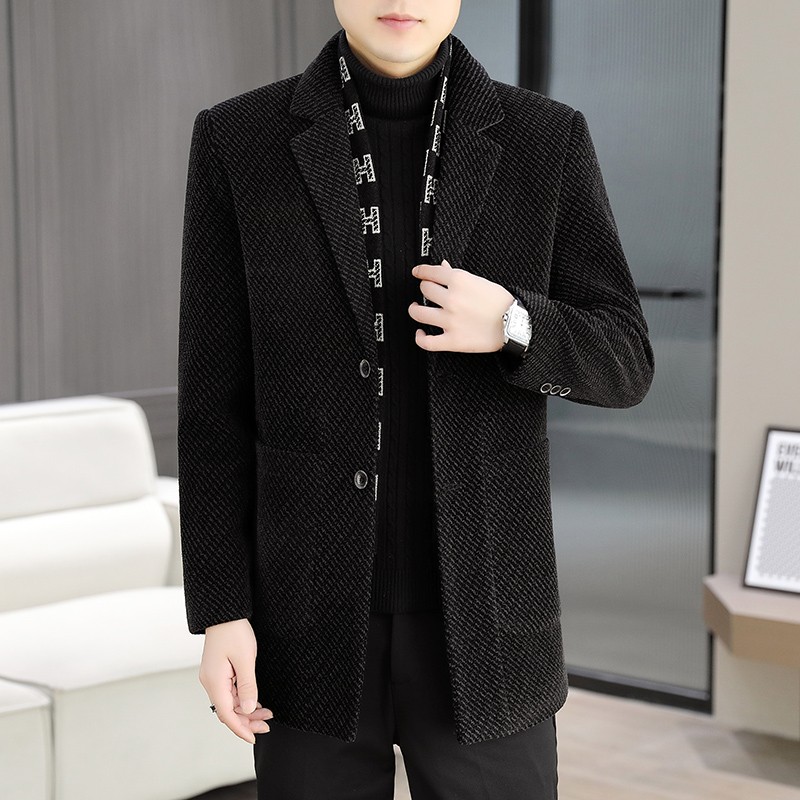 Mens Woolen Scarf collar Jacke - Jack Winter Clothing review and price