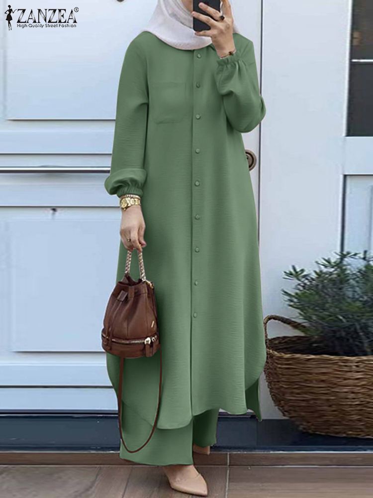 ZANZEA Fashion 2pcs Women Musl - Winter Clothing Dubai review and price