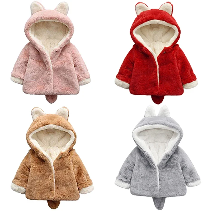 Cute Cat Ears Plush Baby Jacke - Winter Clothing For Toddlers review and price